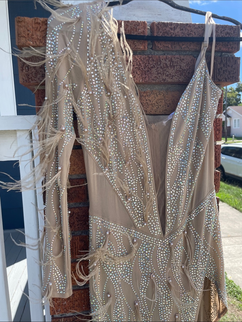 KAILER Julia Embellished Feather Gown NWT Size L